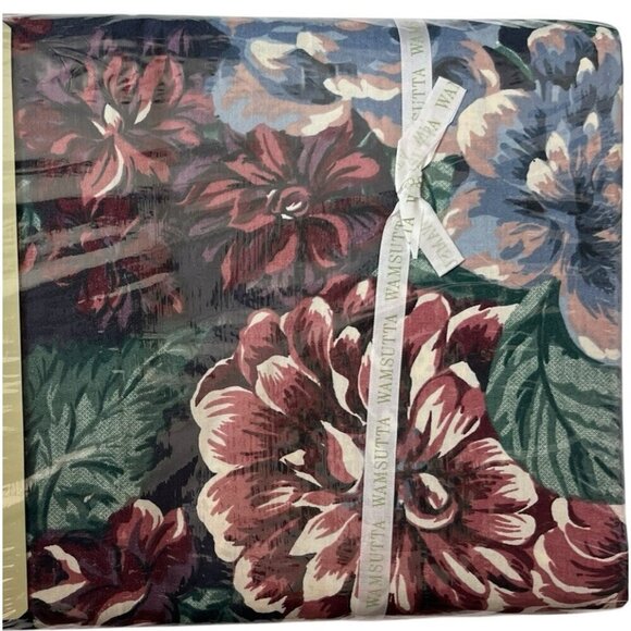 Vtg New Wamsutta Supercale Plus Tyler Garden-Hunter King Flat Sheet Dark Floral - Picture 3 of 6